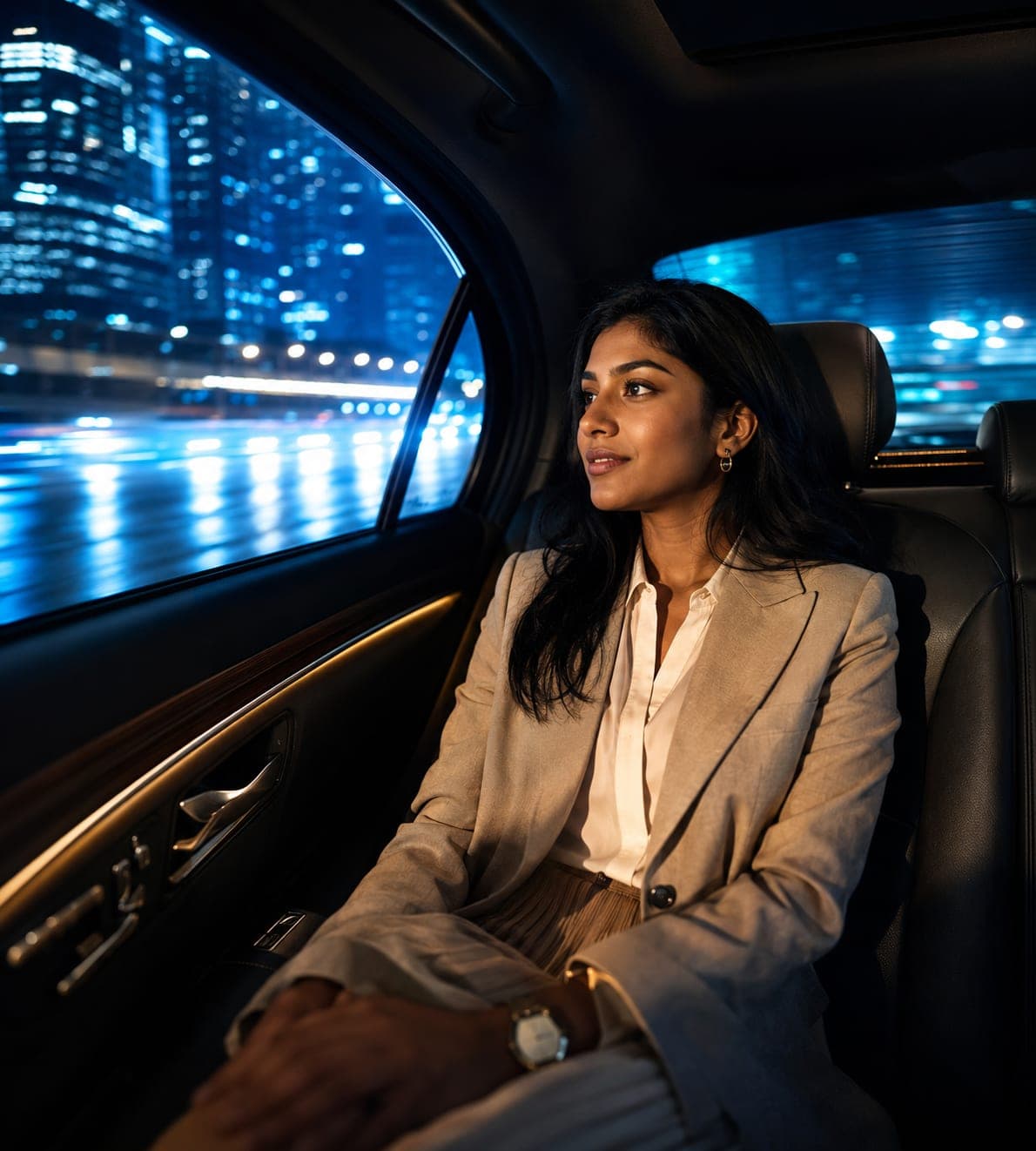 GoNex rider in premium vehicle