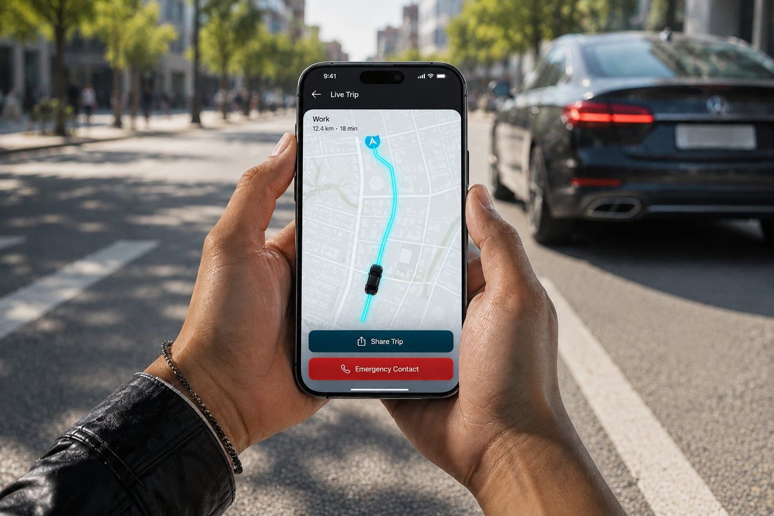 GoNex rider tracking trip in app